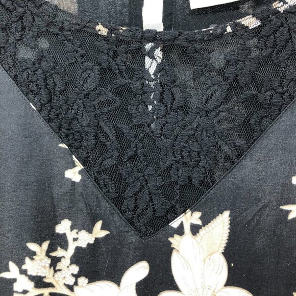 Kaffe  India Kajilli black floral mini dress lace illusion v neck EU 40 - Picture 11 of 16